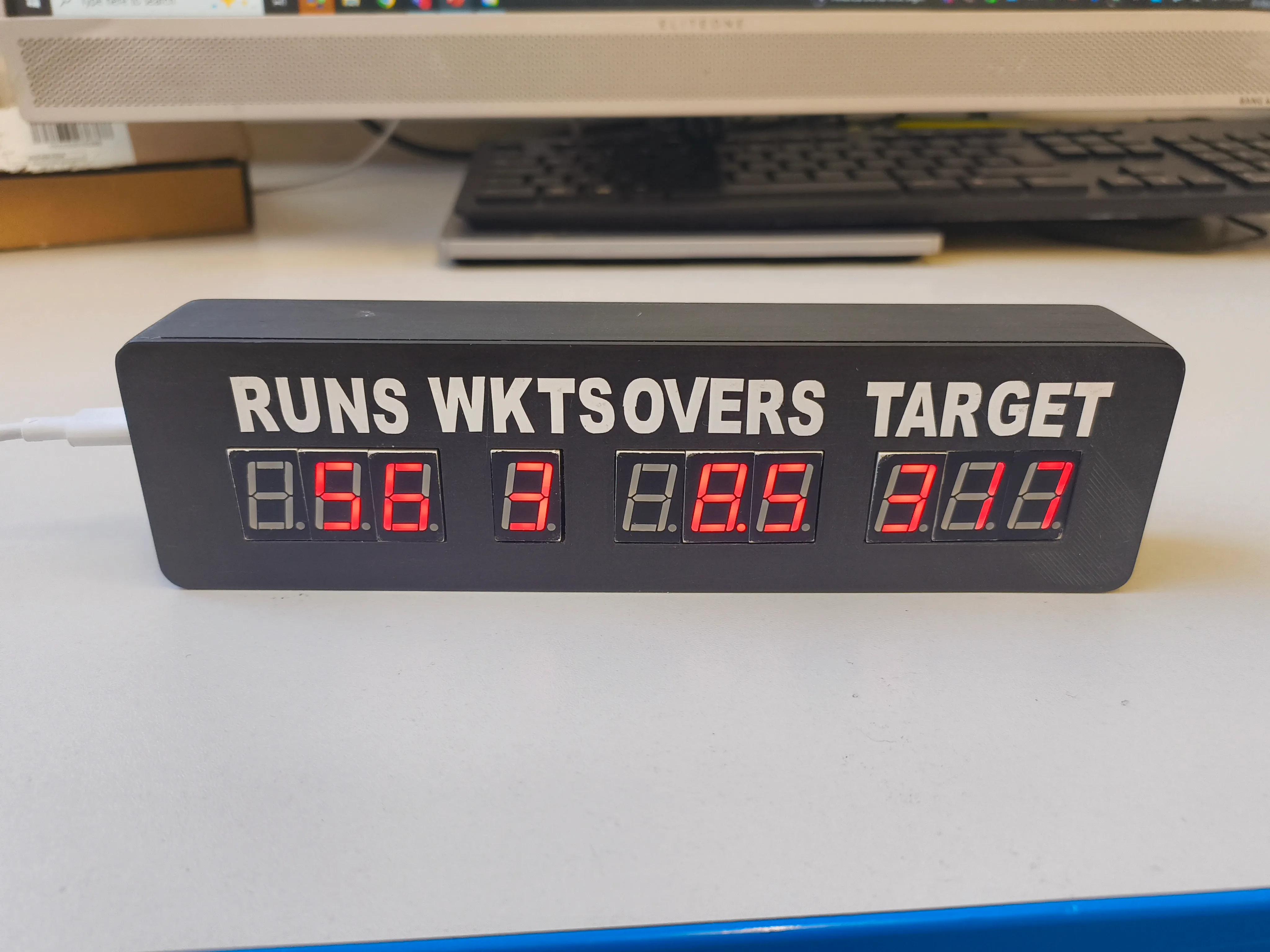 The front of the finished scoreboard