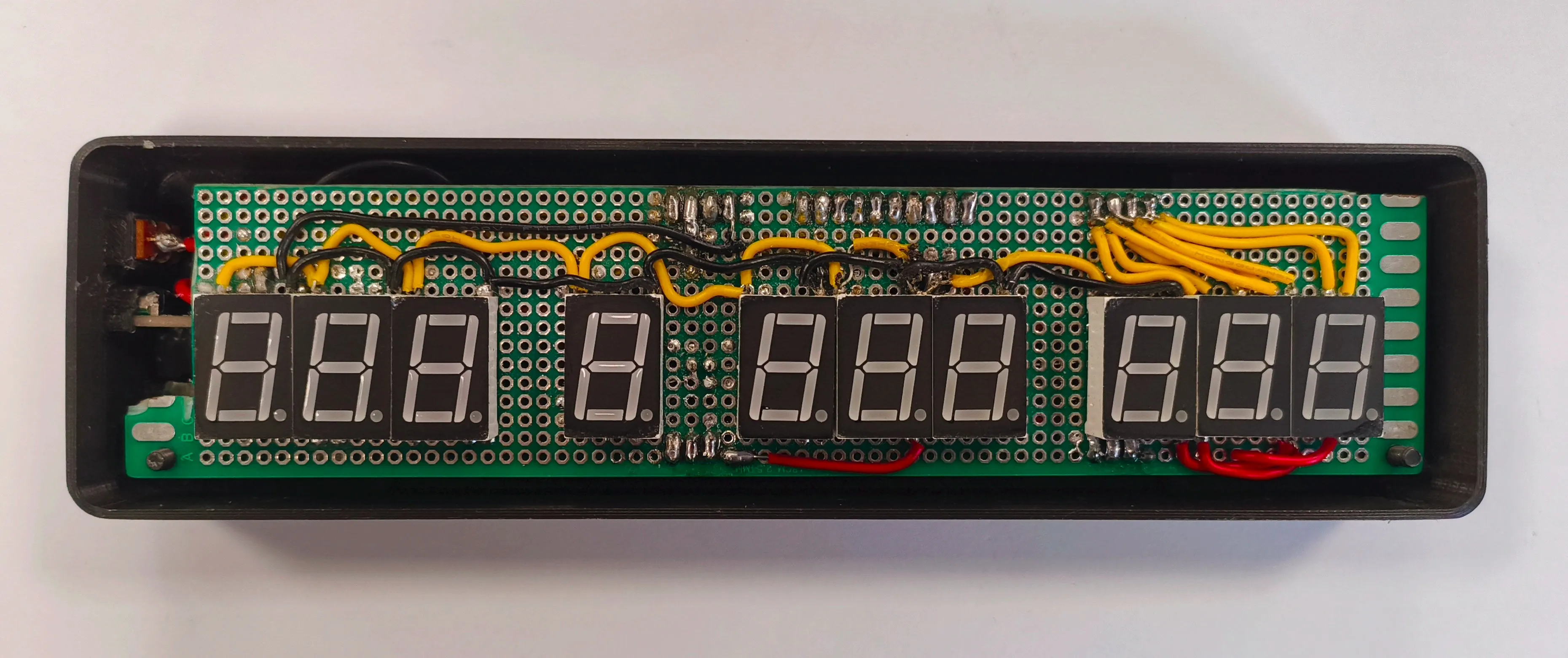 The protoboards in a black case