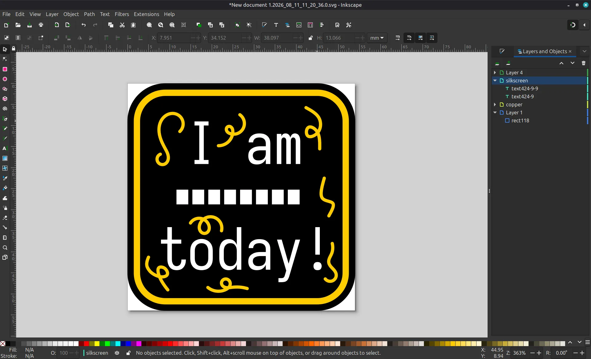 a screenshot of the Inkscape design